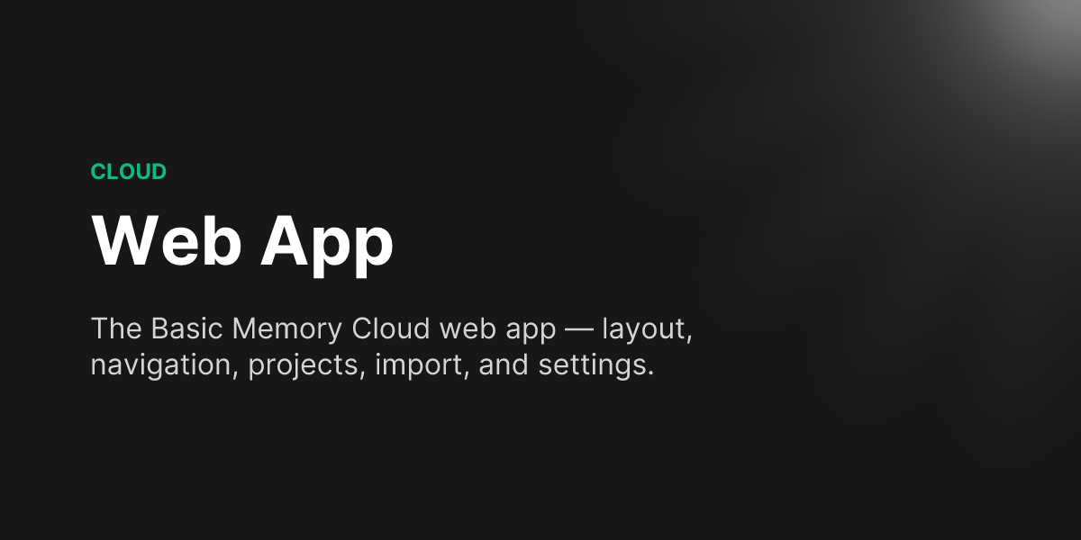 Web App - Basic Memory