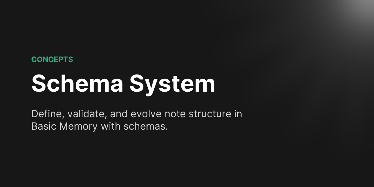 Schema System - Basic Memory