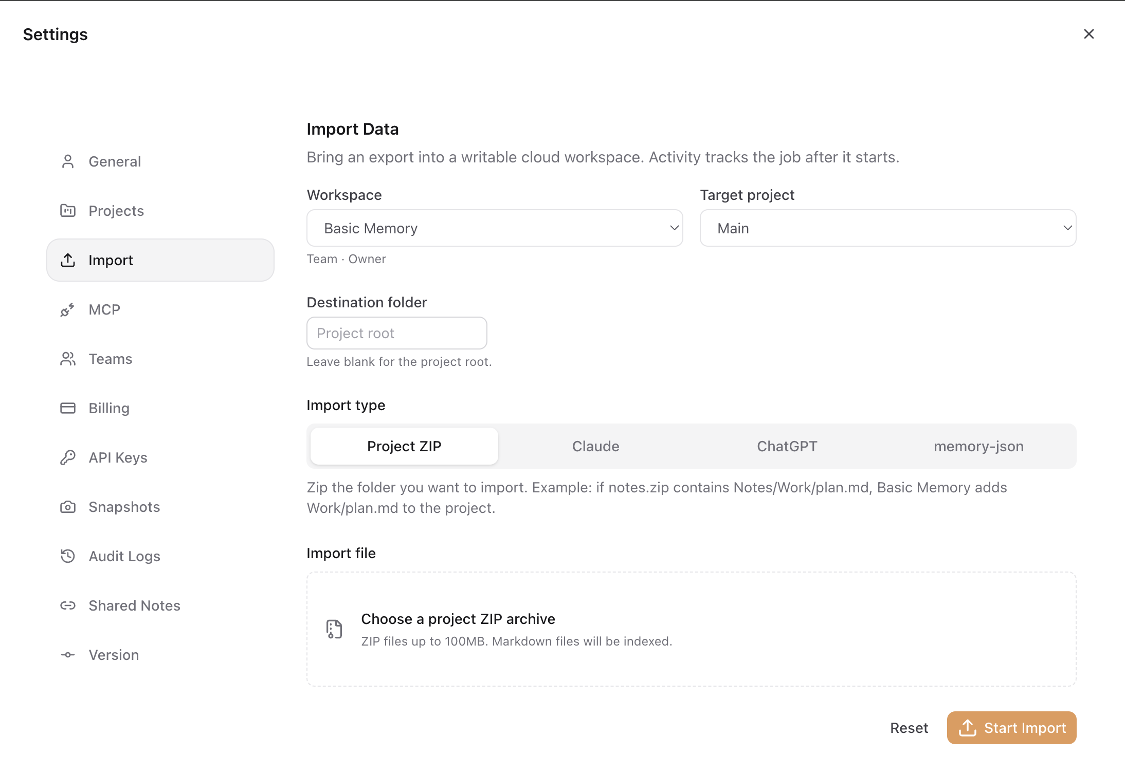 Import data