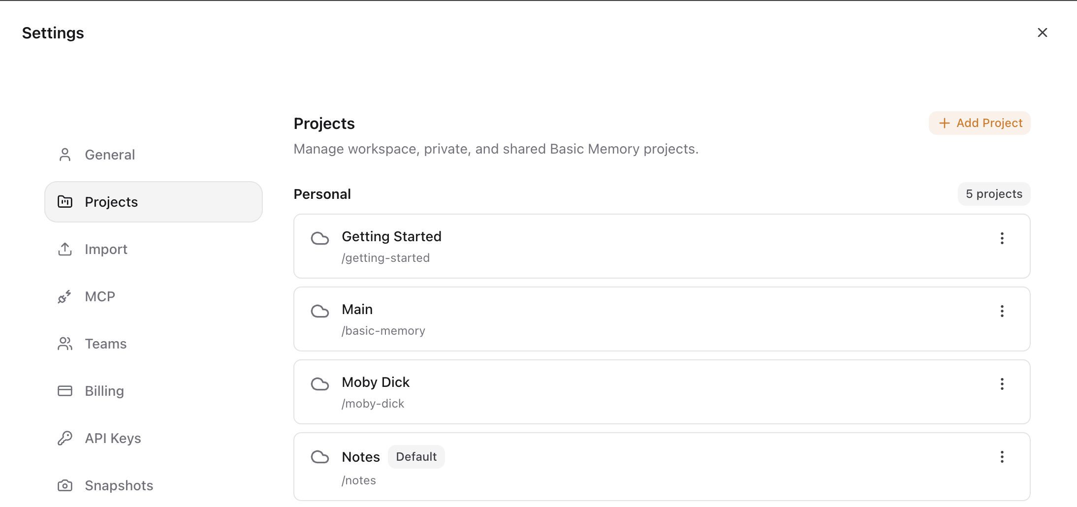 Manage projects