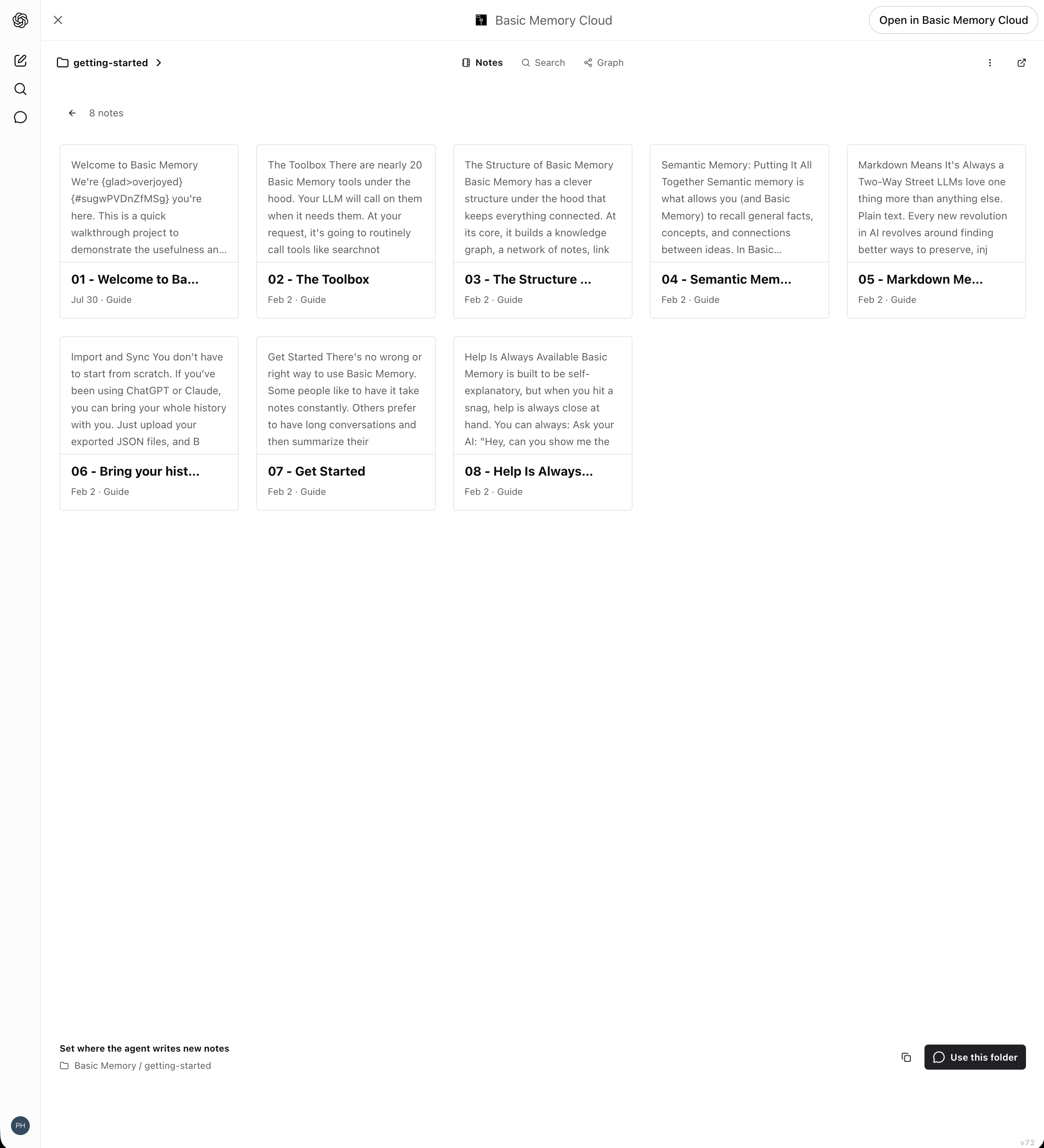The Pocketbook expanded to a full-screen workspace in an AI client